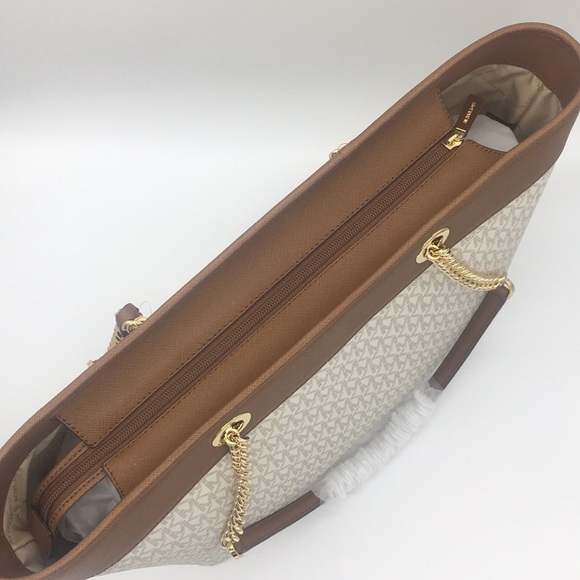 MICHAEL KORS SHANIA LARGE EW CHAIN TOTE VANILLA - Picture 5 of 8